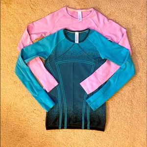 Lululemon | Ivivva Fly Tech Long Sleeve | 12 Girls or 00 Womens | Blue and Pink